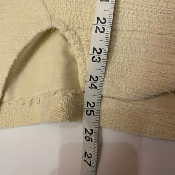 Anthro Pullover Sweatshirt Crew Neck Ivory Pale Yellow Ivory Size M - Picture 11 of 13